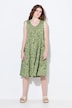 Eco Cotton Sleeveless Leaf Print Dress