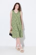 Eco Cotton Sleeveless Leaf Print Dress