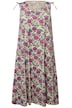 Midi šaty, květy, výstřih do V, bez rukávů, biobavlna