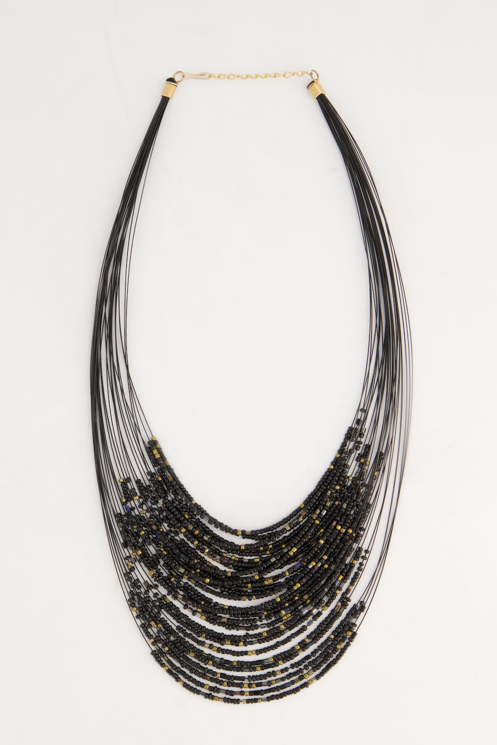 Grote Maten Statement-ketting, Dames, zwart, Maat: One Size, Glas/Kunststof, Ulla Popken