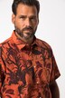 Linen-blend shirt, short sleeve, all-over print, Kent collar, modern fit, up to 8 XL