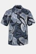 Overhemd van een linnenmix, korte mouwen, all-over print, Cubaanse kraag, modern fit, tot 8XL