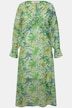 Maxikleid, A-Line, Chiffon, Blumen-Print, V-Ausschnitt, Langarm