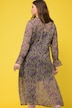 Maxikleid, A-Line, Chiffon, Minimal Blumen, V-Ausschnitt, Langarm
