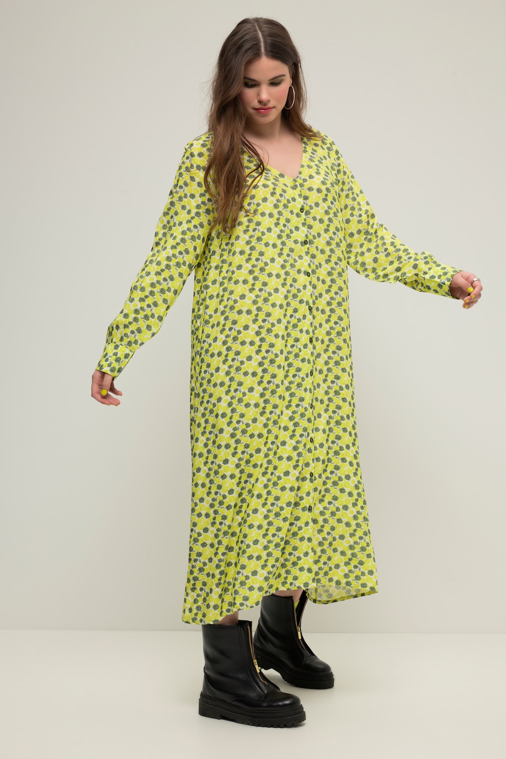 Große Größen Maxikleid, Damen, grün, Größe: 50/52, Viskose, Studio Untold