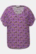 Blusenshirt, oversized, Tiger Print, V-Ausschnitt, Halbarm