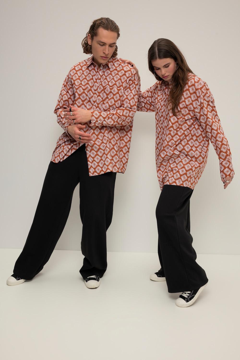 Große Größen Oversized-Hemd, Damen, braun, Größe: XL, Baumwolle, Studio Untold