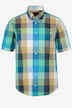 Geruit overhemd, korte mouwen, buttondown-kraag, moderne pasvorm, tot 8XL