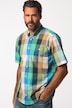 Geruit overhemd, korte mouwen, buttondown-kraag, moderne pasvorm, tot 8XL