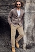Pantalon chino FLEXNAMIC®, taille élastique et pinces, coupe Straight Fit tendance
