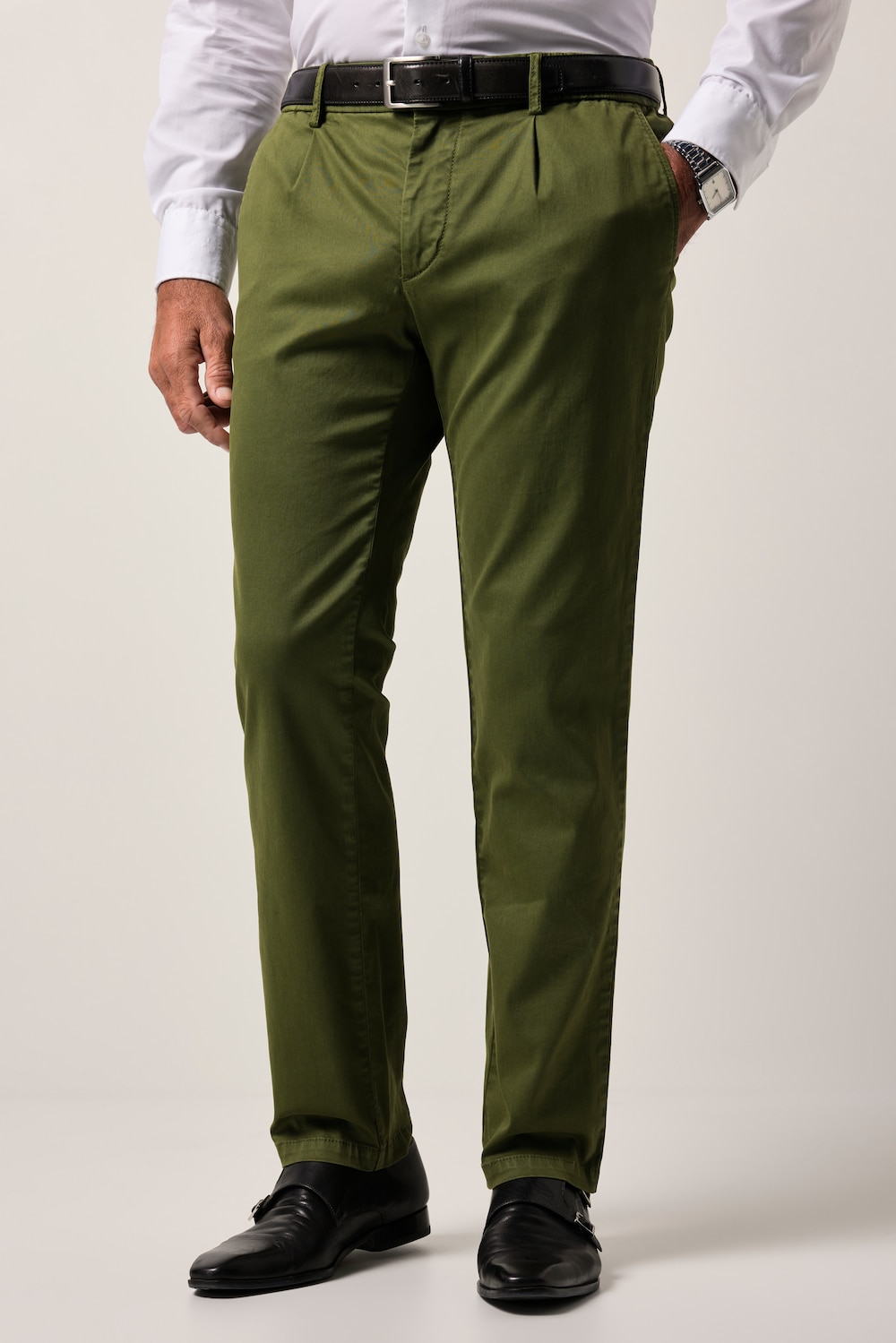 Chino FLEXNAMIC®, elastischer Bund, Bundfalte, Modern Straight Fit