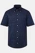 Overhemd FLEXNAMIC®, korte mouwen, piqué, minimalistische print, buttondown-kraag, moderne pasvorm, tot 8XL