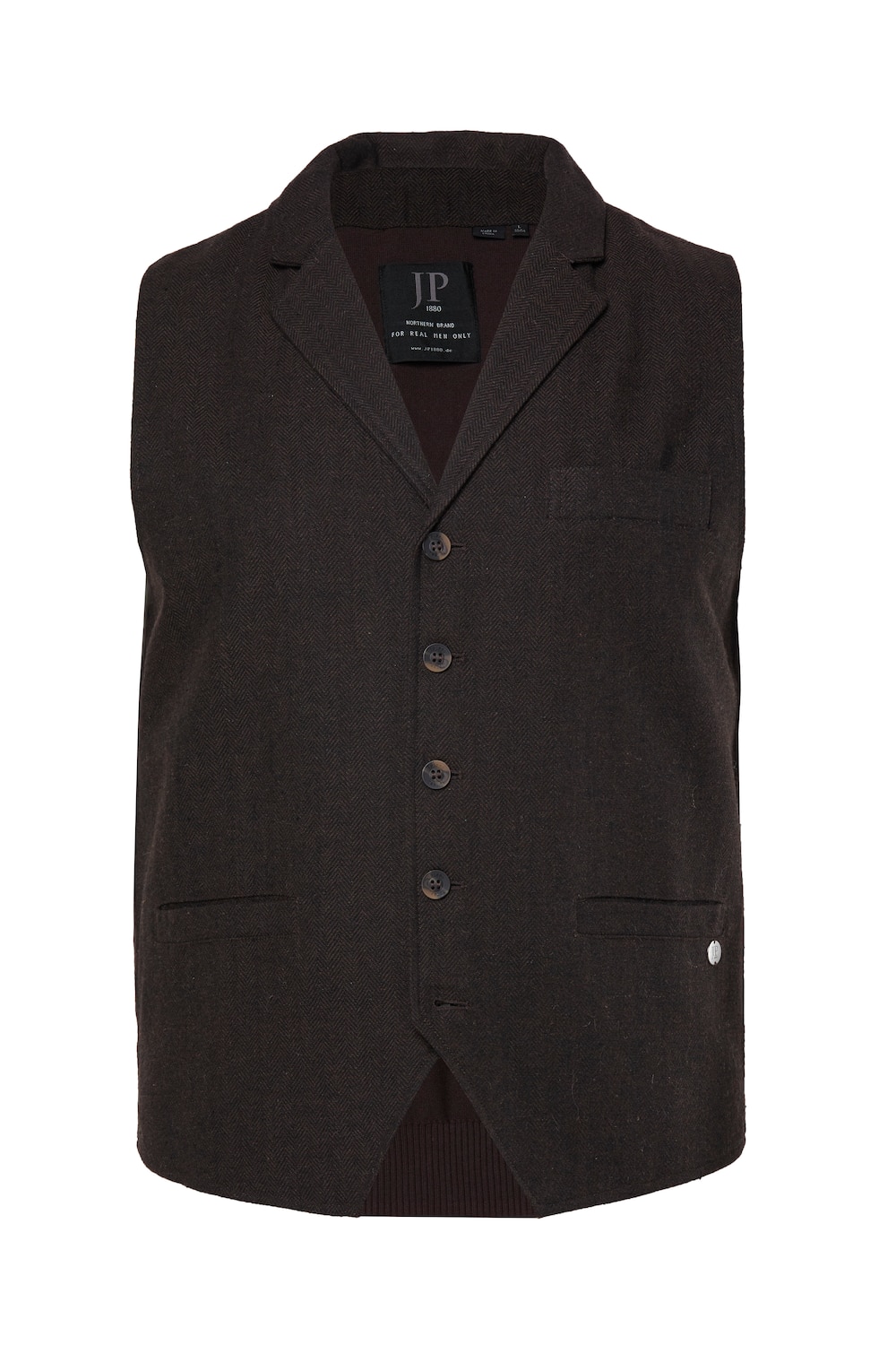 Stora storlekar Tweedväst FLEXNAMIC®, Her, brun, storlek: 7XL, Polyester/Bomull/Ull, JP1880