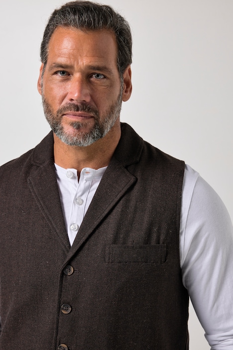 JP 1880 Tweed-vest FLEXNAMIC®, revers, strikryg