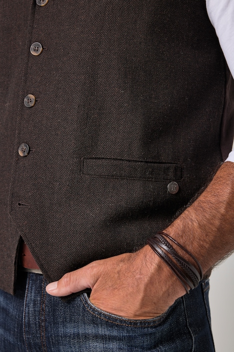 JP 1880 Tweed-vest FLEXNAMIC®, revers, strikryg