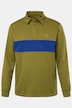 Sweat-shirt de rugby. Rayures sur la poitrine. Col polo à boutons-pression - jusqu'au 8 XL