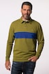 Sweat-shirt de rugby. Rayures sur la poitrine. Col polo à boutons-pression - jusqu'au 8 XL