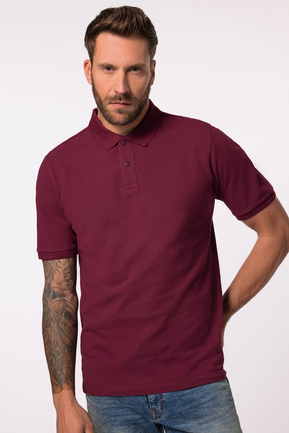 Große Größen Poloshirt, Herren, lila, Größe: XXL, Baumwolle, JP1880