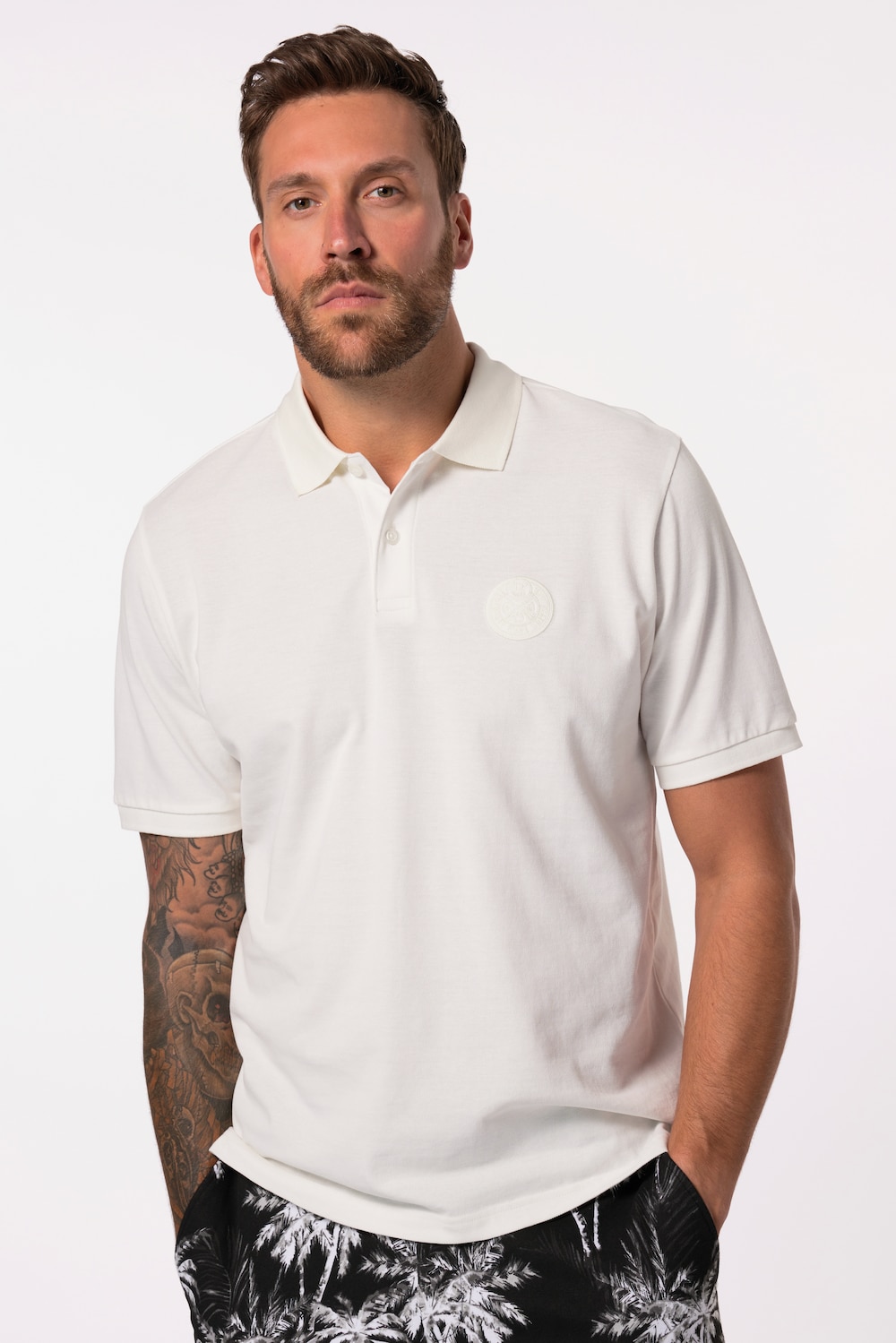 Große Größen Poloshirt, Herren, beige, Größe: 5XL, Baumwolle, JP1880