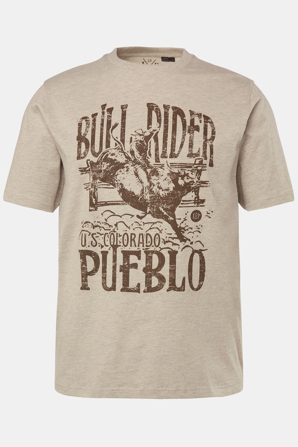 T-Shirt, Halbarm, Brust-Print, bis 8 XL