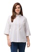 Košilová halenka, bublinkové strukturované pruhy, límeček, 3/4 rukávy