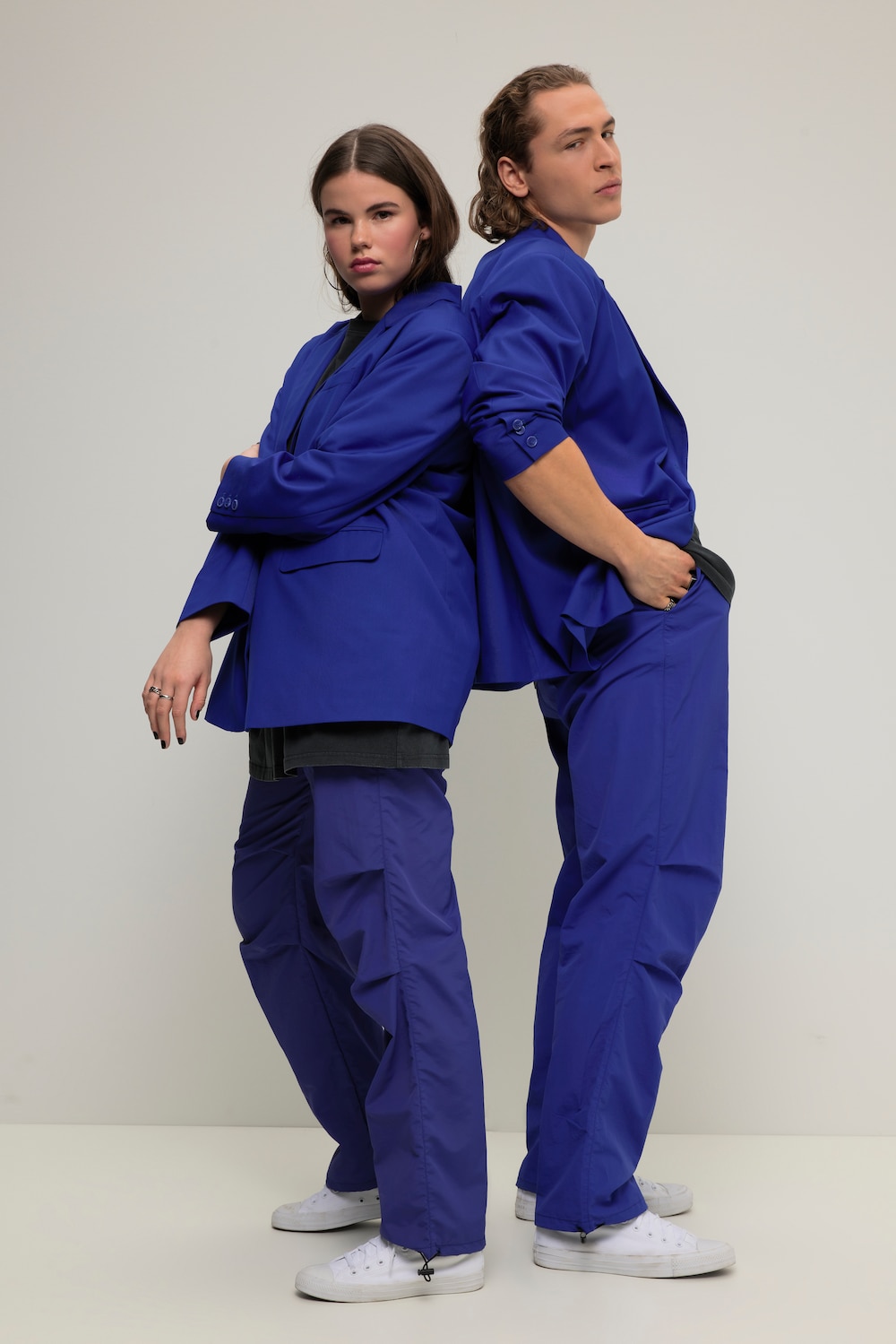 Große Größen Blazer, Damen, blau, Größe: S, Polyester/Viskose, Studio Untold