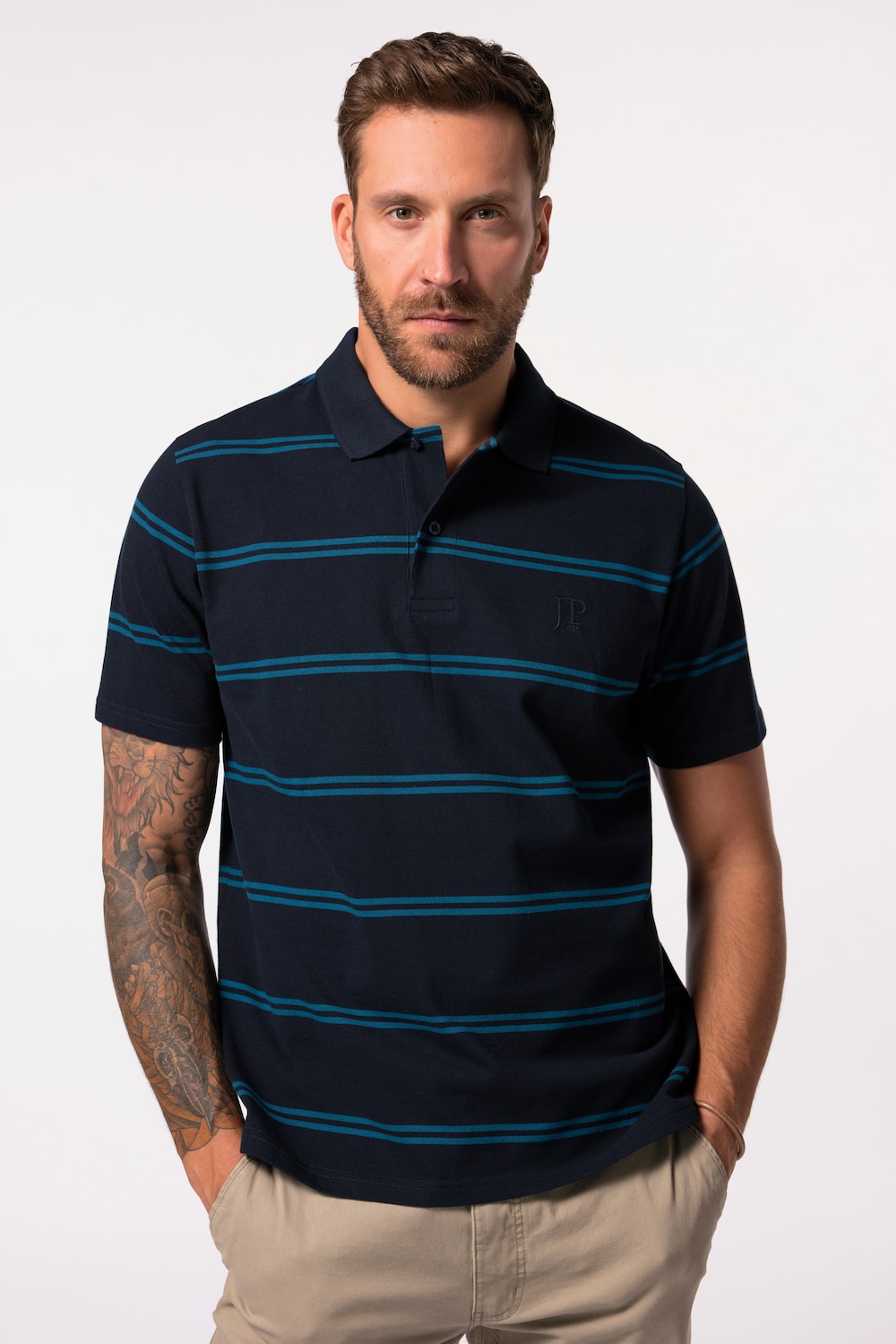 Poloshirt, Halbarm, Piqué, Ringel, bis 8 XL