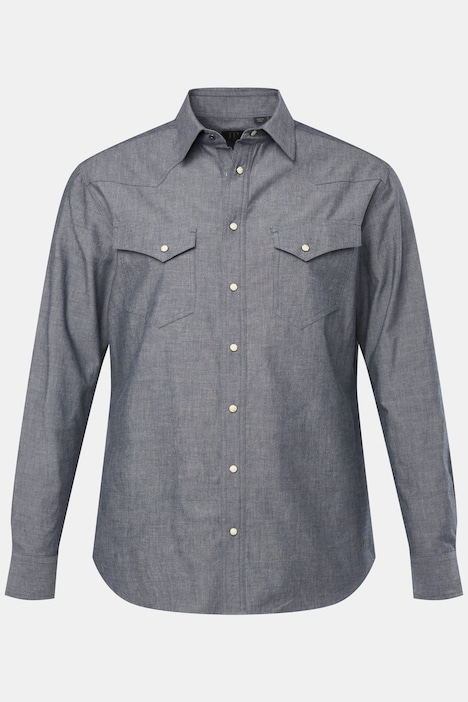 Chemise manches longues esprit cowboy, coupe Modern Fit et col Kent - jusqu'au 8 XL