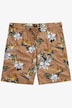 Bermuda en viscose à taille élastique,imprimé à fleurs - jusqu'au 8 XL