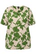 Tunikové tričko, květy, A střih, tunikový výstřih, krátké rukávy.