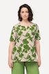 T-Shirt, Blüten, A-Linie, Tunika-Ausschnitt, Halbarm