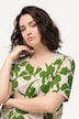 T-Shirt, Blüten, A-Linie, Tunika-Ausschnitt, Halbarm