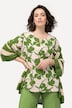 T-Shirt, Blüten, A-Linie, Tunika-Ausschnitt, Halbarm