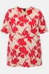 Botanical Silhouette Short Sleeve Split Neck Tee