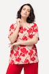 Botanical Silhouette Short Sleeve Split Neck Tee