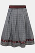 Klederdracht-rok, jacquard, A-lijn, sierband