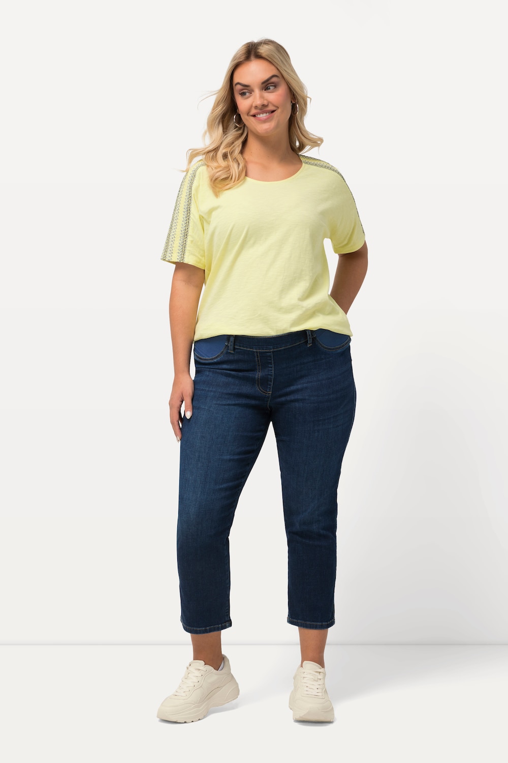 Grote Maten 7/8 Sienna jeans, Dames, blauw, Maat: 52, Katoen/Polyester, Ulla Popken