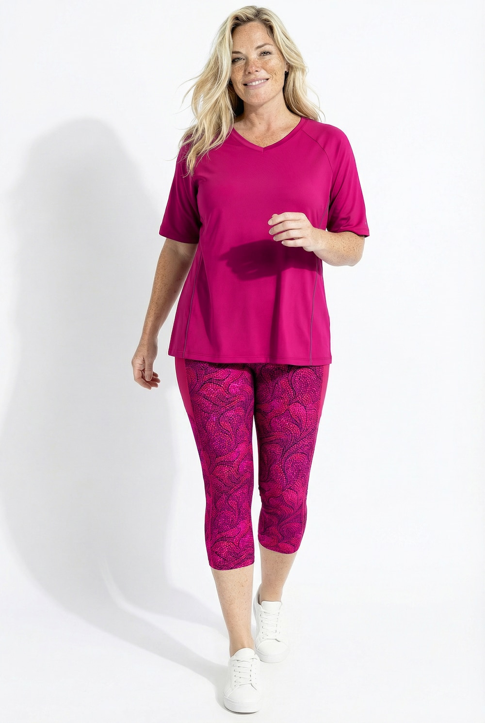 Functionele 3/4-legging, sneldrogend, gerecycled