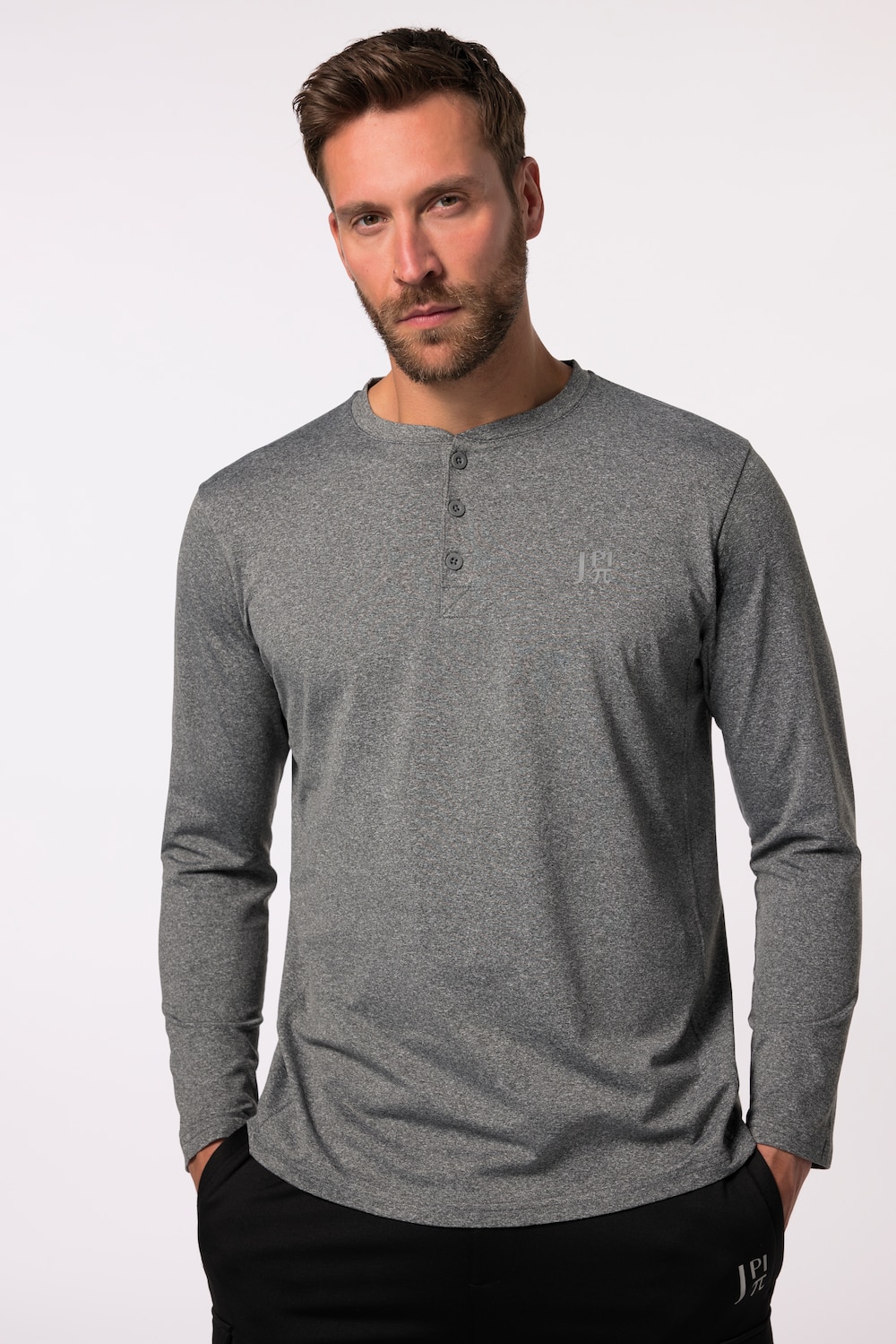 Große Größen JAY-PI Funktions-Henley FLEXNAMIC®, Herren, grau, Größe: 6XL, Polyester/Elasthan, JAY-PI