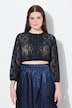 Dirndlbluse, elastische Spitze, Rundhals, 3/4-Arm