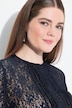 Dirndlbluse, elastische Spitze, Rundhals, 3/4-Arm
