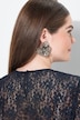 Dirndlbluse, elastische Spitze, Rundhals, 3/4-Arm