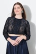 Dirndlbluse, elastische Spitze, Rundhals, 3/4-Arm