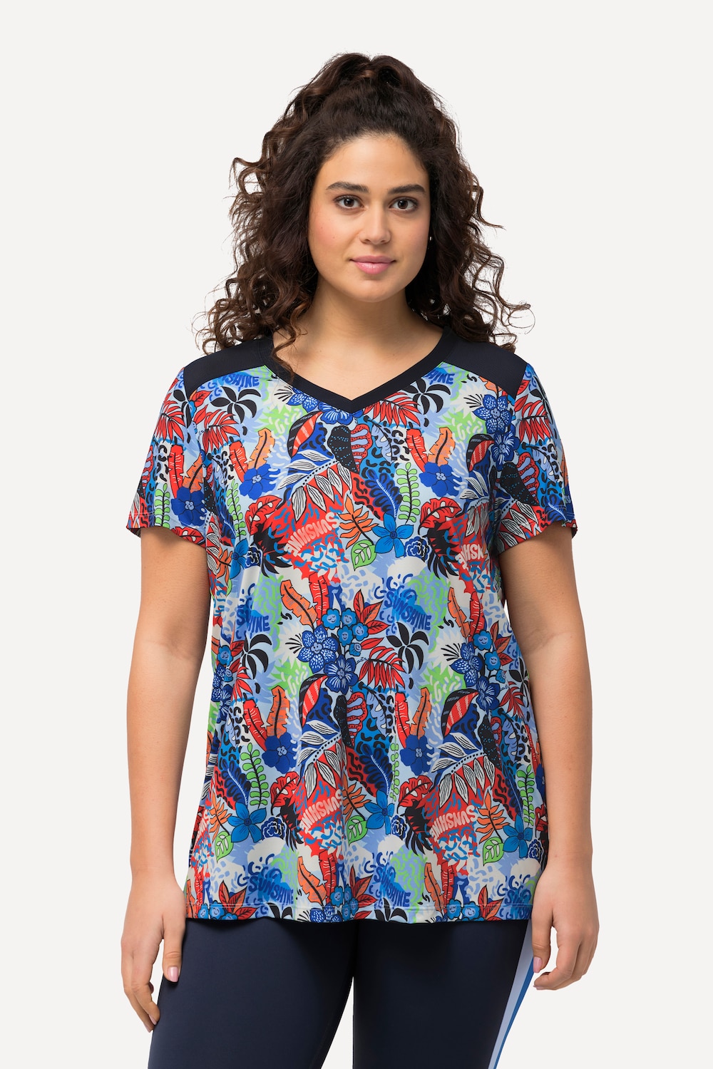 Große Größen Funktionsshirt, Damen, blau, Größe: 42/44, Polyester, Ulla Popken