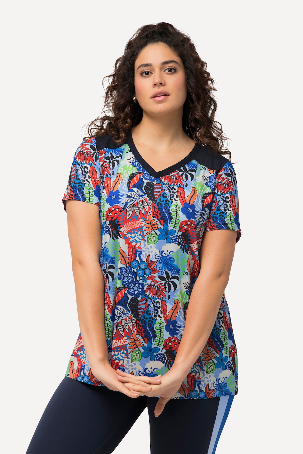 Große Größen Funktionsshirt, Damen, blau, Größe: 46/48, Polyester, Ulla Popken