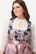 Dirndl, blomster, smykkeknapper, firkantet udskæring, ærmeløs