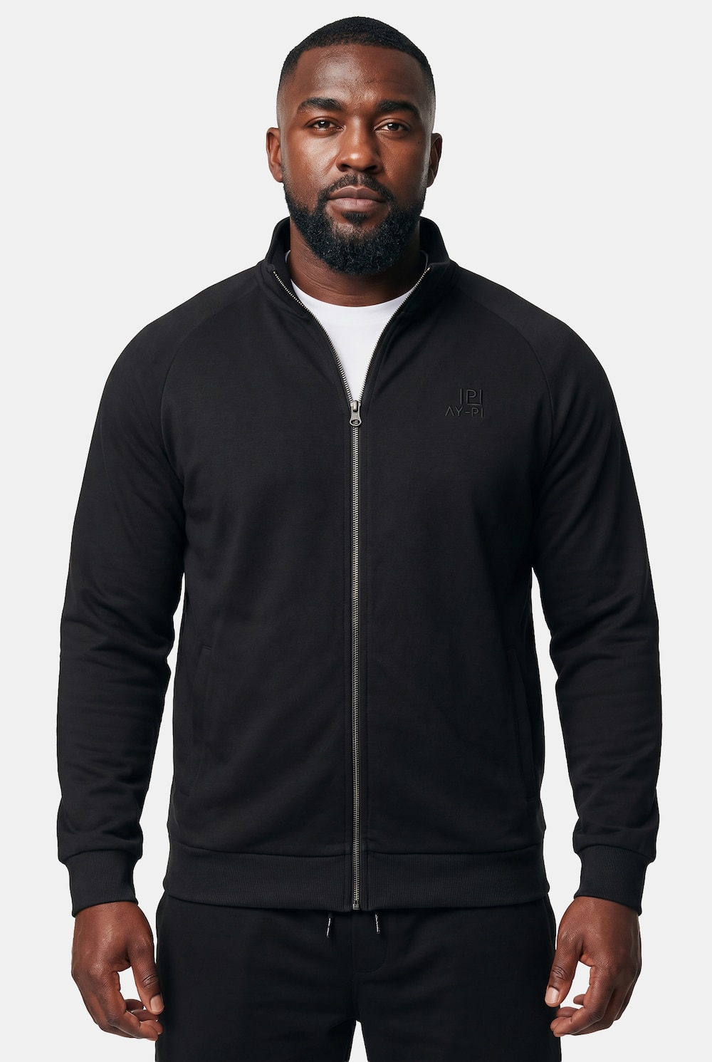 Sweatjacke, Fitness, Stehkragen, bis 7 XL