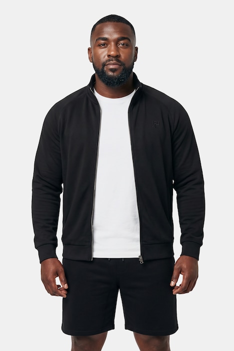 Sweatjacke, Fitness, Stehkragen, bis 7 XL