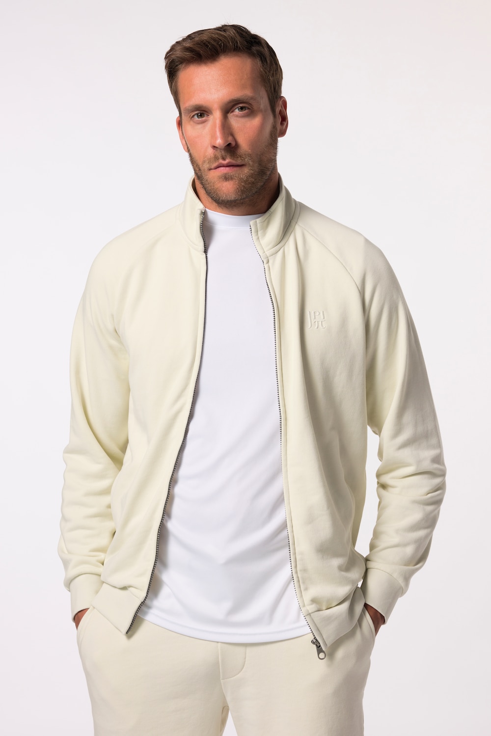 Große Größen JAY-PI Sweatjacke, Herren, beige, Größe: 7XL, Baumwolle/Polyester, JAY-PI