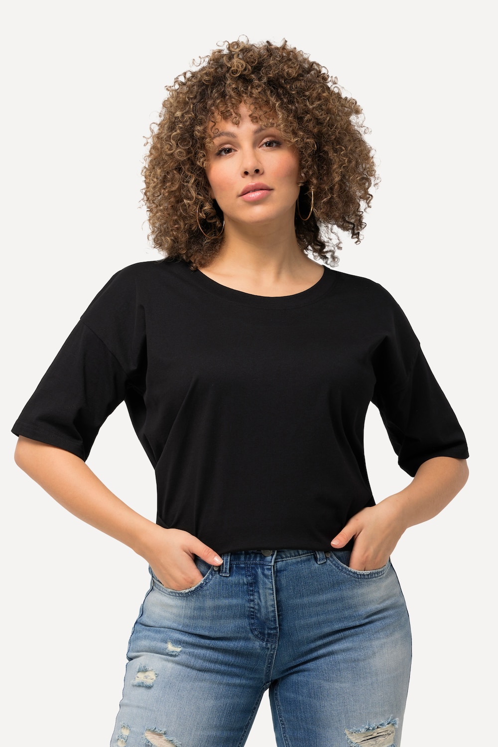 T-Shirt, oversized, Rundhals, Halbarm